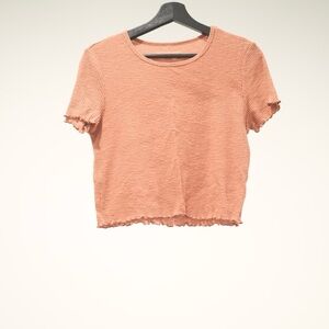 AE Women's Orange Textured Top
